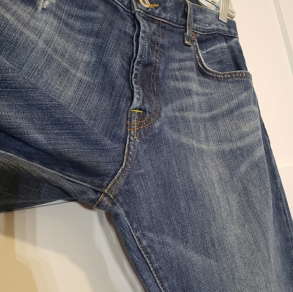 Lucky Brand Jeans Mens 36X34 Slim Bootleg Stretch Button Fly Lightly Distressed - Picture 6 of 16